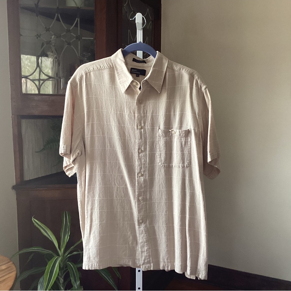 Marc Edward’s Classic Tan Checkered Men's Shirt - Picture 10 of 12